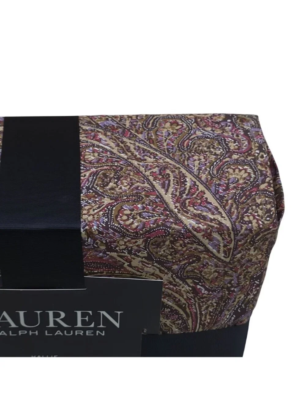 Ralph Lauren Hallie Full/Queen Duvet Cover Set Tan Burgundy Paisley 3pc NEW